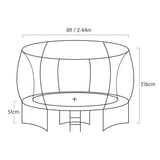 Kahuna Twister 8 ft Springless Trampoline - Side View