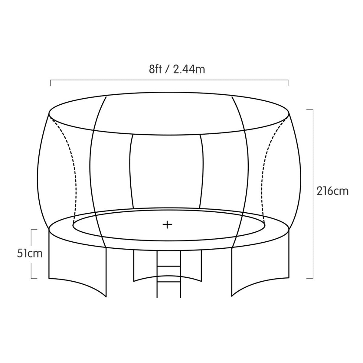 Kahuna 8 ft Springless Trampoline with Basketball Set