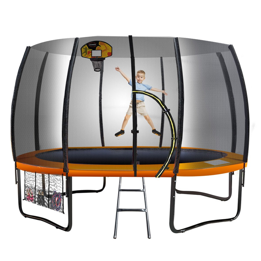 Kahuna 12 ft Springless Trampoline with Basketball Set