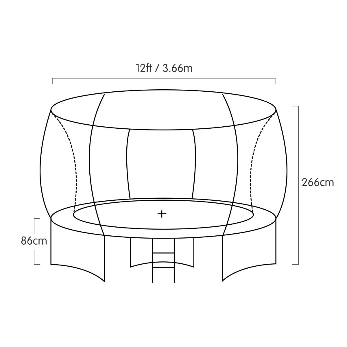 Kahuna 12 ft Springless Trampoline with Basketball Set