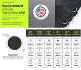 New 15ft Replacement Trampoline Mat Jumping Round Outdoor Spring Loops