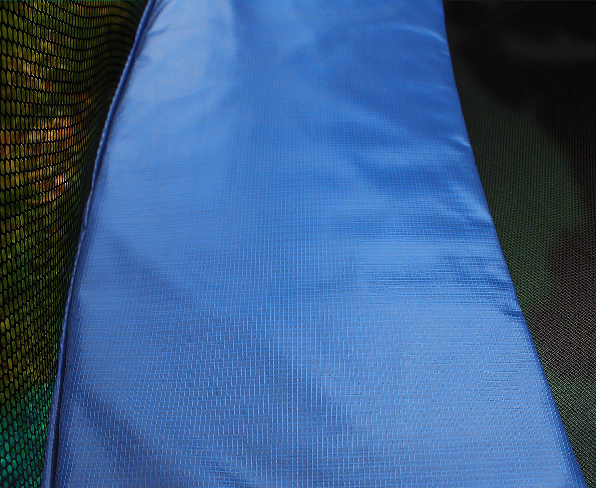 12ft Trampoline Replacement Safety Pad and Net Round  8 Poles Blue