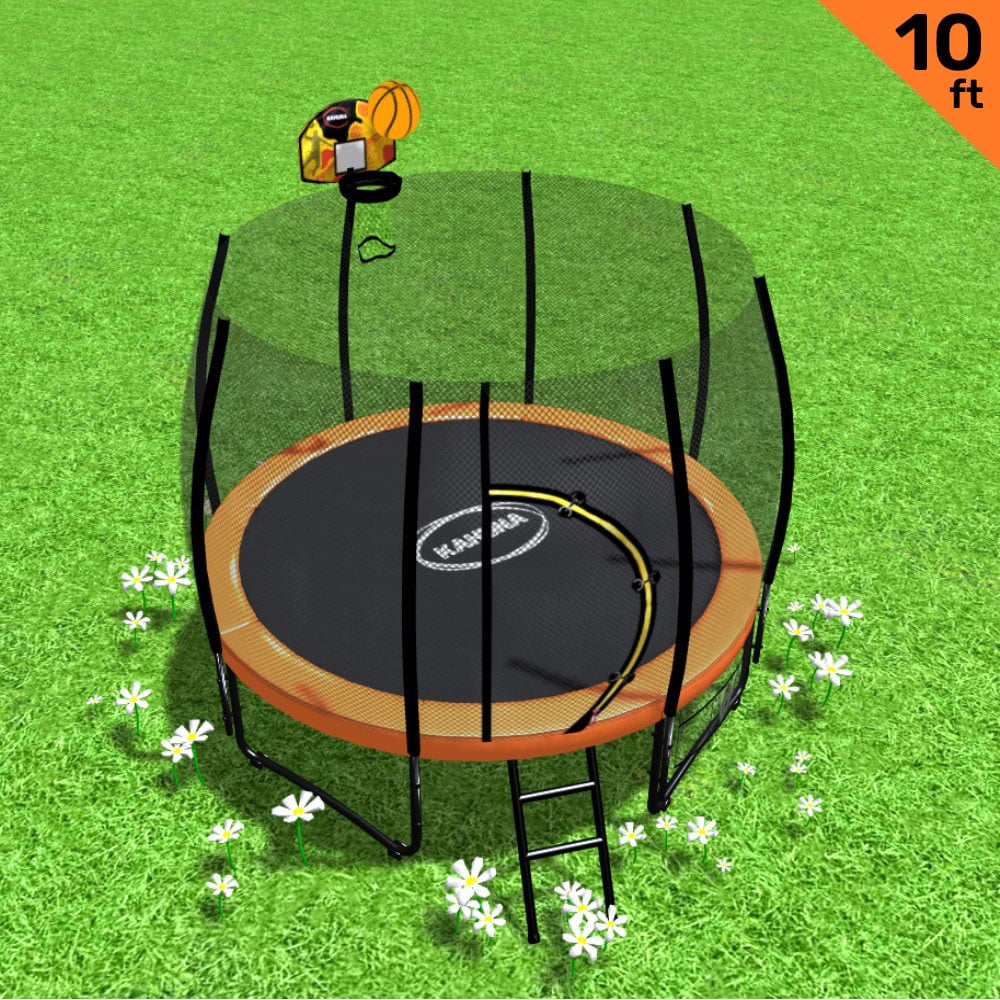 Kahuna 10 ft Springless Trampoline with Basketball Set