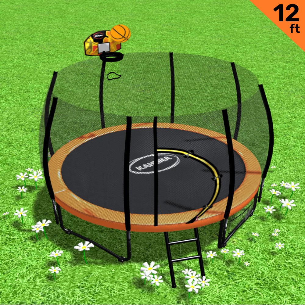 Kahuna 12 ft Springless Trampoline with Basketball Set