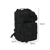 Slimbridge 40L Military Tactical Backpack Black - Front View