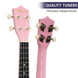 Karrera 21in Ukulele Guitar- Pink - Top-Down View