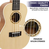 Karrera 23in Ukulele Guitar - Natural - Side View