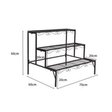 Levede Plant Stand 3 Tier Rectangle - Front View