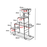 Levede Plant Stand Outdoor Indoor Metal Black - Front View