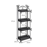 Levede Plant Stand 4 Tiers Outdoor Indoor Black - Front View