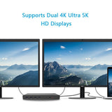 Wavlink USB-C Ultra 5K Laptop Docking Station with 6x USB3.0, 4K Dual Video Outputs, Gigabit Ethernet, Audio WS-UG69DK1 - Front View