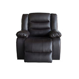 3+2+1 Seater Recliner Sofa In Faux Leather Lounge Couch in Black - Close-Up Angle