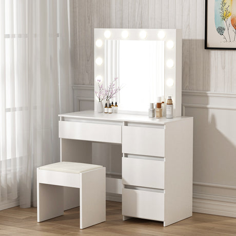 Levede Dressing Table Vanity Set Stool-2006732941421580295