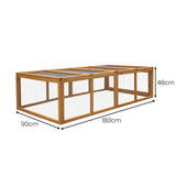 Furtastic Rectangular Wooden Chicken Coop & Rabbit Hutch - Front View