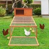 Furtastic Rectangular Wooden Chicken Coop & Rabbit Hutch - Top-Down View