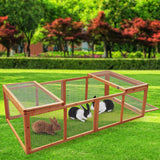Furtastic Rectangular Wooden Chicken Coop & Rabbit Hutch - 45-Degree Angle