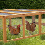 Furtastic Rectangular Wooden Chicken Coop & Rabbit Hutch - Rear View