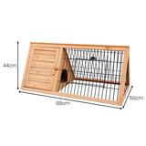 Furtastic Triangle Wooden Rabbit Hutch - Front View