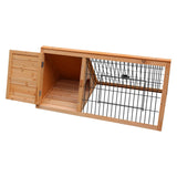 Furtastic Triangle Wooden Rabbit Hutch - Side View