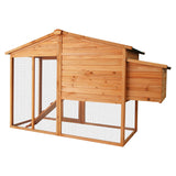 Furtastic Large Chicken Coop & Rabbit Hutch With Ramp - Side View