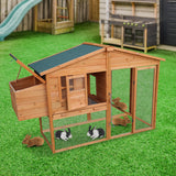 Furtastic Large Chicken Coop & Rabbit Hutch With Ramp - Rear View