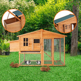 Furtastic Large Chicken Coop & Rabbit Hutch With Ramp - Close-Up Angle