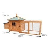Furtastic Large Wooden Chicken Coop Rabbit Hutch Nesting Box Fir Wood - Front View