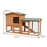 Furtastic Large Wooden Chicken Coop & Rabbit Hutch With Ramp - Front View