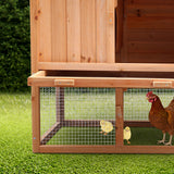 Furtastic Large Wooden Chicken Coop & Rabbit Hutch With Ramp - Rear View