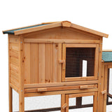 Furtastic Large Wooden Chicken Coop & Rabbit Hutch With Ramp - Close-Up Angle