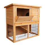 Furtastic 2-Storey Wooden Chicken Coop & Rabbit Hutch With Trough - Side View