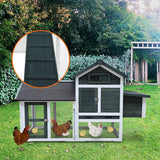 Furtastic Large Chicken Coop & Rabbit Hutch With Ramp - Green - 45-Degree Angle