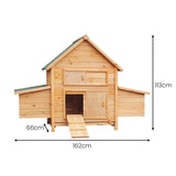 Furtastic Wooden Chicken Coop & Rabbit Hutch With Ramp Nesting Boxes - Front View