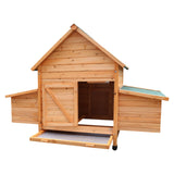 Furtastic Wooden Chicken Coop & Rabbit Hutch With Ramp Nesting Boxes - Top-Down View