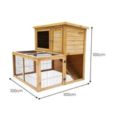 Furtastic 2-Storey Chicken Coop & Rabbit Hutch With Large Run - Front View