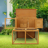 Furtastic 2-Storey Chicken Coop & Rabbit Hutch With Large Run - 45-Degree Angle
