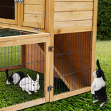 Furtastic 2-Storey Chicken Coop & Rabbit Hutch With Large Run - Low Angle