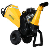 Ducar 70P 3600 RPM Wood Chipper with E-Start Shredder Mulcher Grinder Yellow Black - Side View