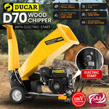 Ducar D70 7HP Wood Chipper Electric Start Shredder Mulcher Grinder Petrol in Yellow - Extra Image