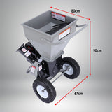 Ducar 7HP Wood Chipper Shredder Mulcher Petrol Silver Black - Top-Down View