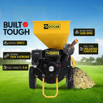 Ducar 7HP Wood Chipper Shredder Mulcher Grinder Petrol Yellow Black
