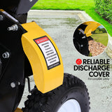 Ducar 7HP Wood Chipper Shredder Mulcher Grinder Petrol Yellow Black - Close-Up Angle