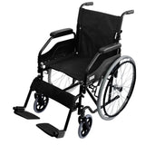 Orthonica 24in Self Propelled Foldable Steel Wheelchair - Black - Front View