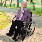 Orthonica 24in Self Propelled Foldable Steel Wheelchair - Black - Extra Image