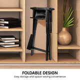 Sarantino Tall Wooden Directors Chair Kitchen Bar Stool in Black - 45-Degree Angle