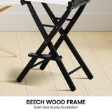 Sarantino Tall Directors Chair Bar Stool Seat - White - Top-Down View