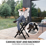 Sarantino Tall Directors Chair Bar Stool Seat - White - 45-Degree Angle