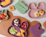 We Might Be Tiny Bunny Stickie Plate Plum - Front View