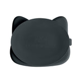 We Might Be Tiny Cat Stickie Plate - Charcoal Plate - Front View