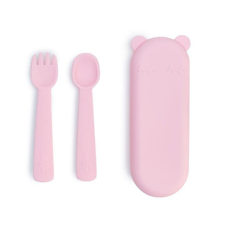 We Might Be Tiny Feedie Fork Spoon Set- Powder Pink-2006733438467575808